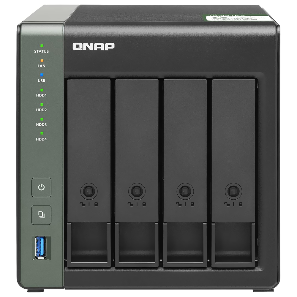 Servidor Nas Storage QNAP TS-431KX AnnapurnaLabs AL214 de 1.7GHz / 2GB de RAM / 4 Baias / USB / LAN - Preto