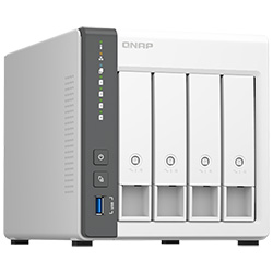 Servidor Nas Storage QNAP TS-433 ARM Cortex-A55 Quad Core de 2.0 GHz / 4GB de RAM / 4 Baias / USB / LAN - Branco