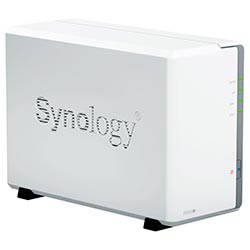 Servidor Nas Storage Synology DiskStation DS223J Realtek RTD1619B de 1.7GHz / 1GB de RAM / 2 Baias / USB / LAN - Branco
