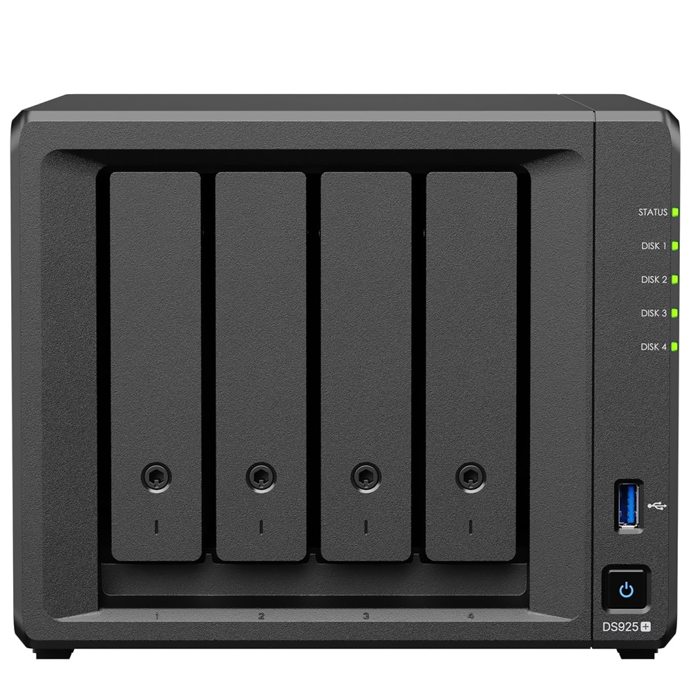 Servidor Nas Storage Synology DiskStation DS925+ AMD Ryzen V1500B de 2.2GHz / 4 Baias / USB 3.2 / LAN