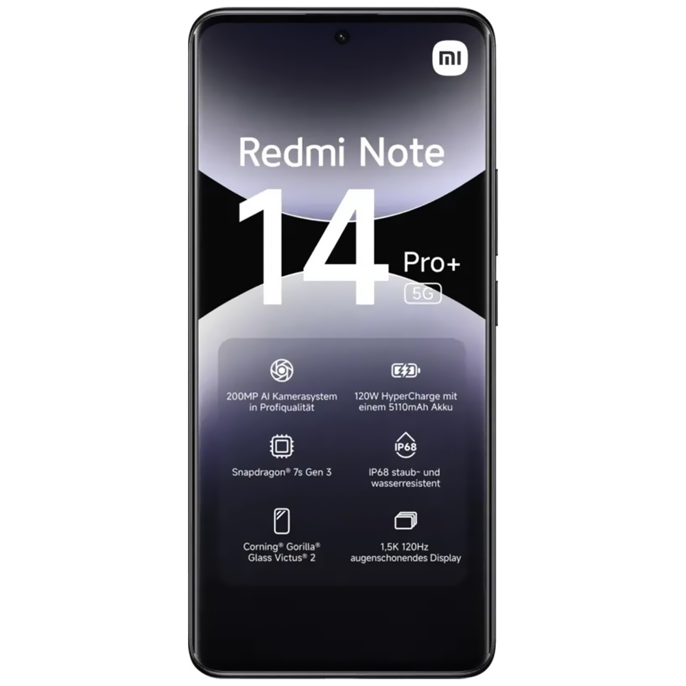 CEL XIAOMI REDMI NOTE 14 PRO+ 5G 12GB/512GB MIDNIGHT PRETO-GLOBAL DUAL SIM 5G 6.67"