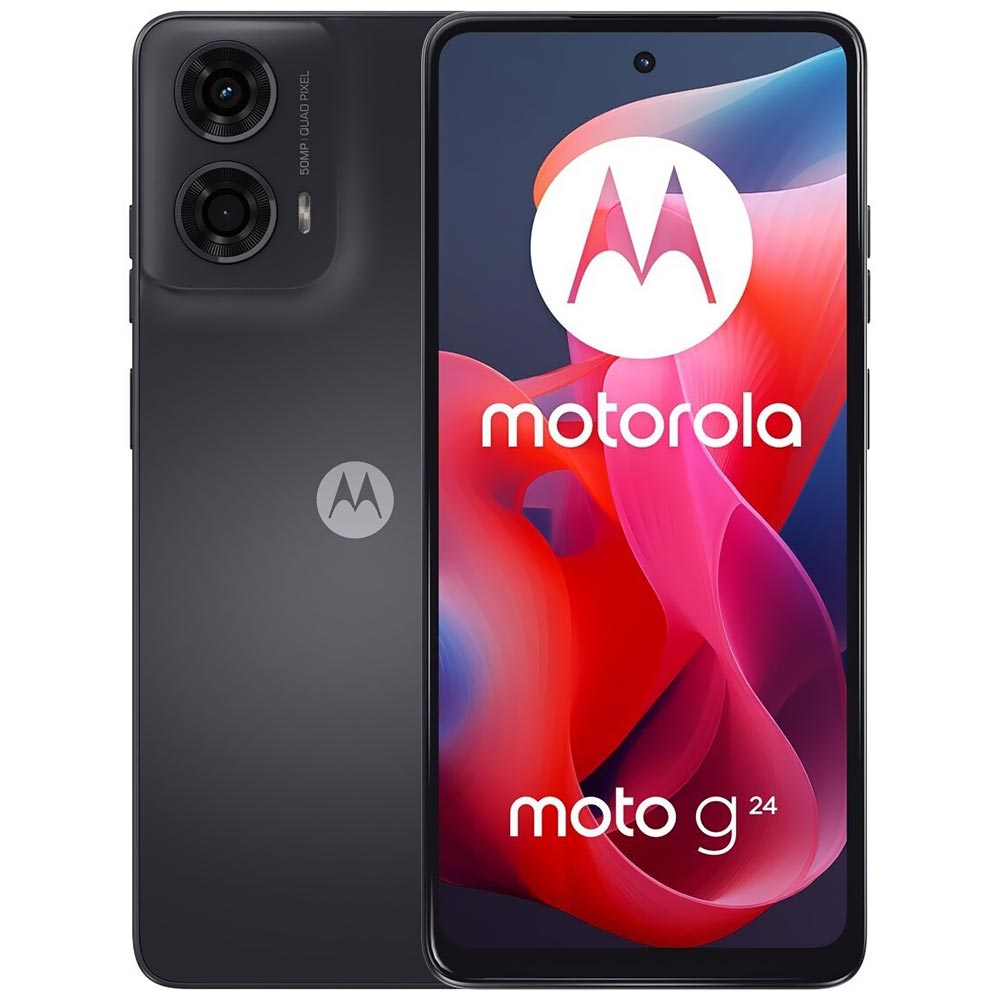 Celular Motorola G24 XT2423-3 4GB de RAM / 128GB / Tela 6.5" / Dual Sim LTE - Matte Charcoal