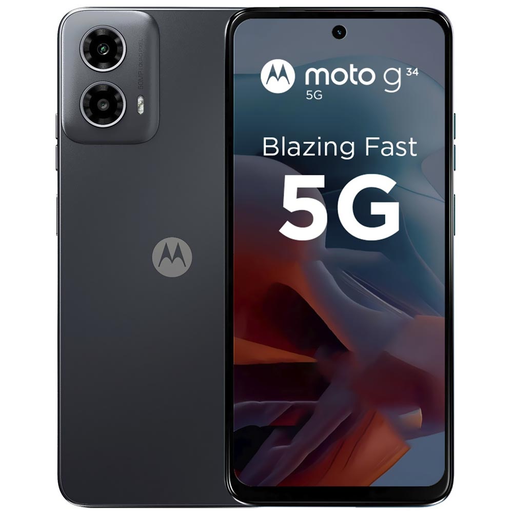 Celular Motorola G34 5G XT2363-3 4GB de RAM / 128GB / Tela 6.56" / Dual Sim - Charcoal Preto