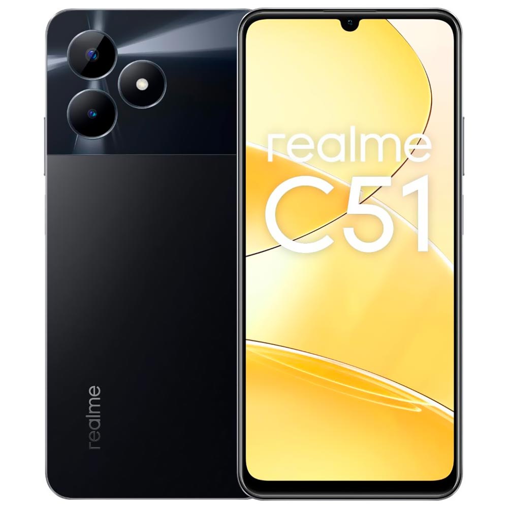 Celular Realme C51 RMX3830 NFC 6GB de RAM / 256GB / Tela 6.74" / Dual Sim LTE - Carbon Preto