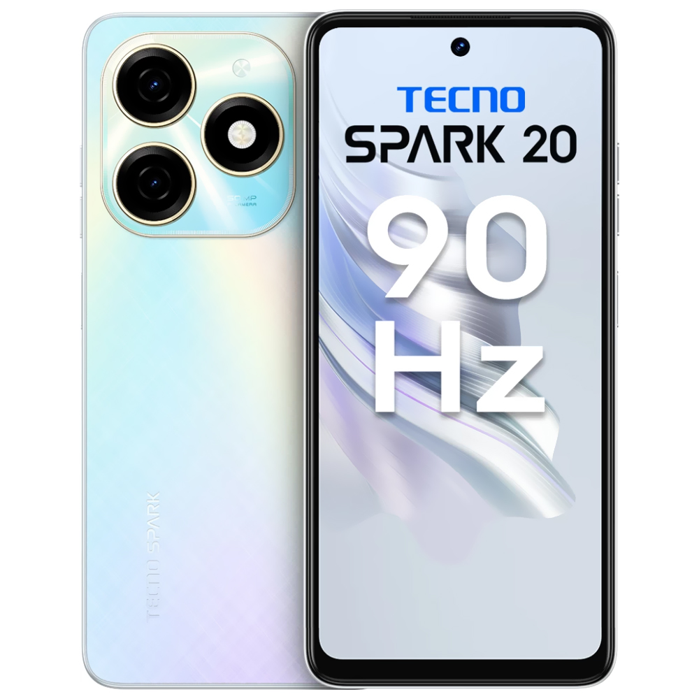 Celular Tecno Spark 20 KJ5 8GB de RAM / 256GB / Tela 6.6" / Dual Sim LTE - Cyber Branco