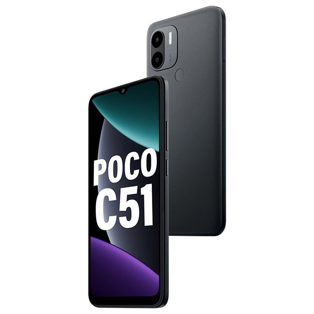 Celular Xiaomi POCO C51 4GB de RAM / 64GB / Tela 6.52" / Dual Sim LTE - Power Preto (Índia)