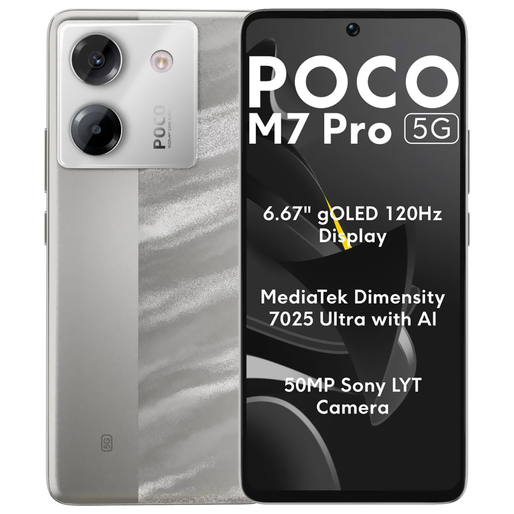Celular Xiaomi POCO M7 Pro 5G 12GB de RAM / 512GB / Tela 6.67" / Dual Sim 5G - Prata (Global)