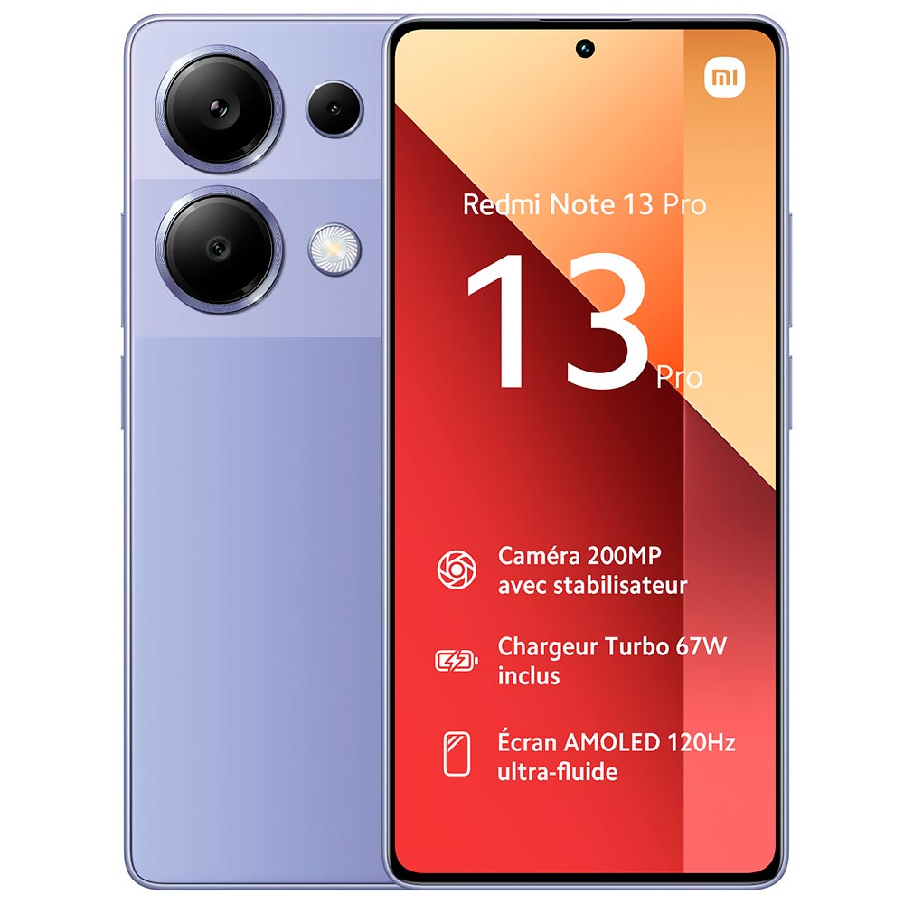 Celular Xiaomi Redmi Note 13 Pro 12GB de RAM / 256GB / Tela 6.67" / Dual Sim LTE - Lavender Roxo (Global)