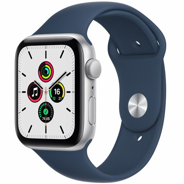 Apple Watch SE MKQ43LL/A 44MM / GPS / Aluminium Sport Band - Silver / Azul Abyss