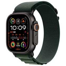 RELOGIO APPLE WATCH ULTRA2 49MM MX4T3LW/A GPS+CEL BLACK TITANIUM DARK GREEN ALPINE LOOP L 