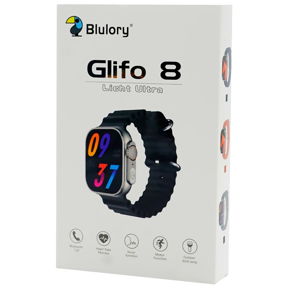 Relógio Smartwatch Blulory Glifo 8 Light Ultra - Preto