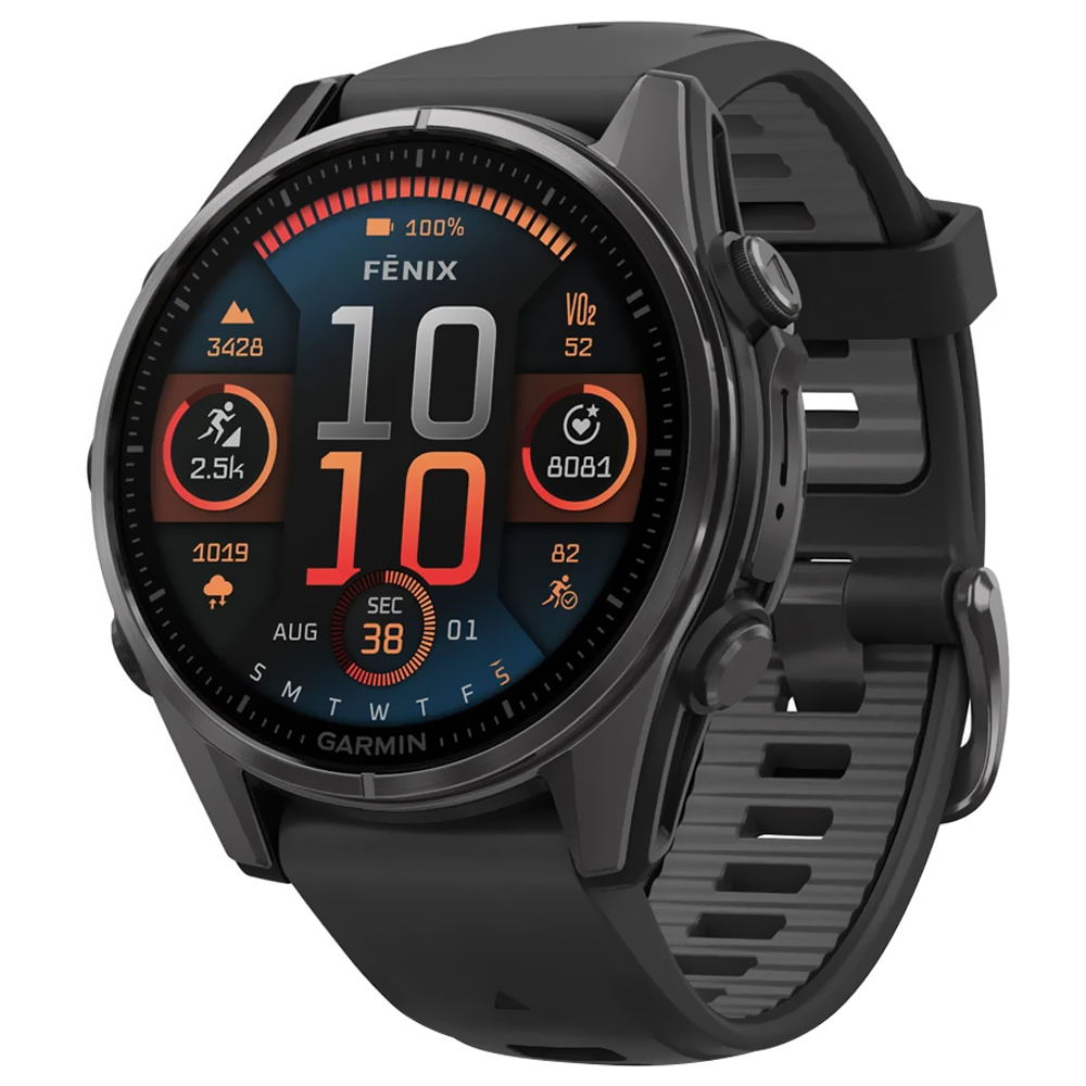 Relógio Smartwatch Garmin Fenix 8 Sapphire Carbon - Cinza / Titanium Preto (010-02903-20)