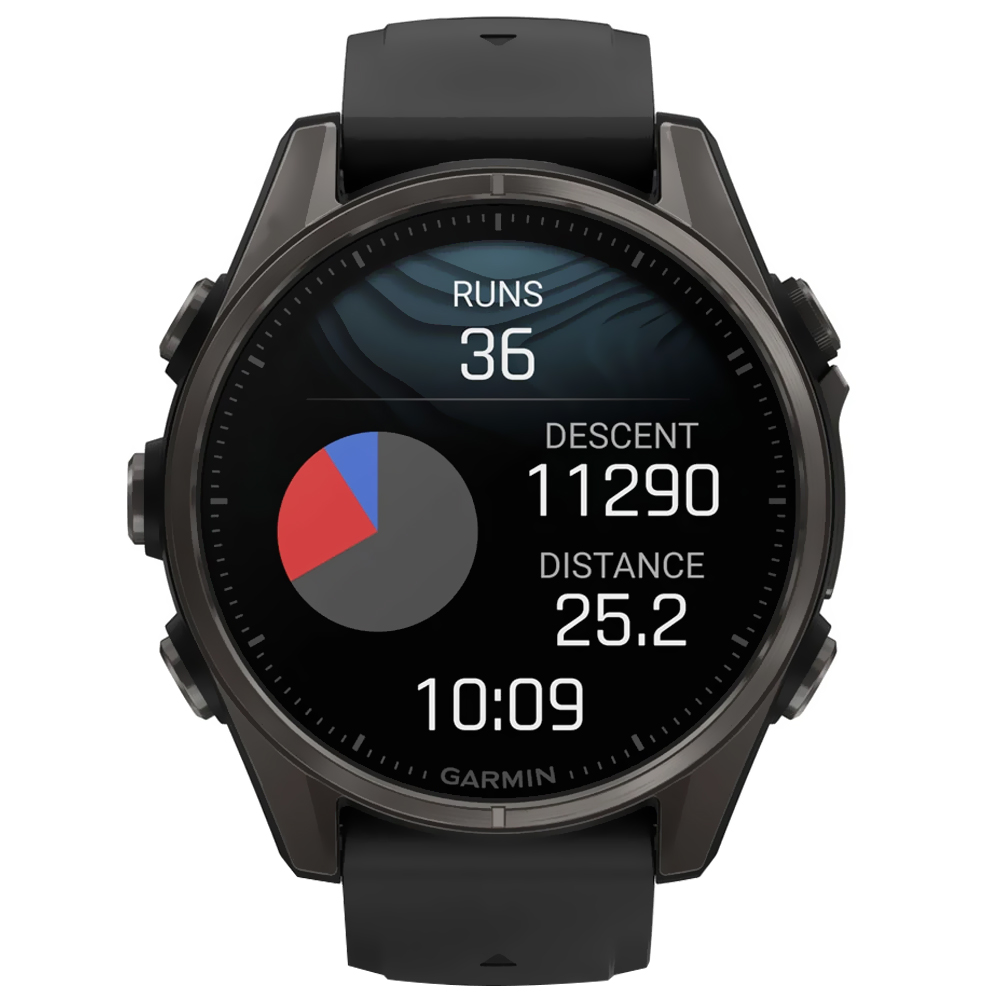 Relógio Smartwatch Garmin Fenix 8 Sapphire Carbon - Cinza / Titanium Preto (010-02903-20)