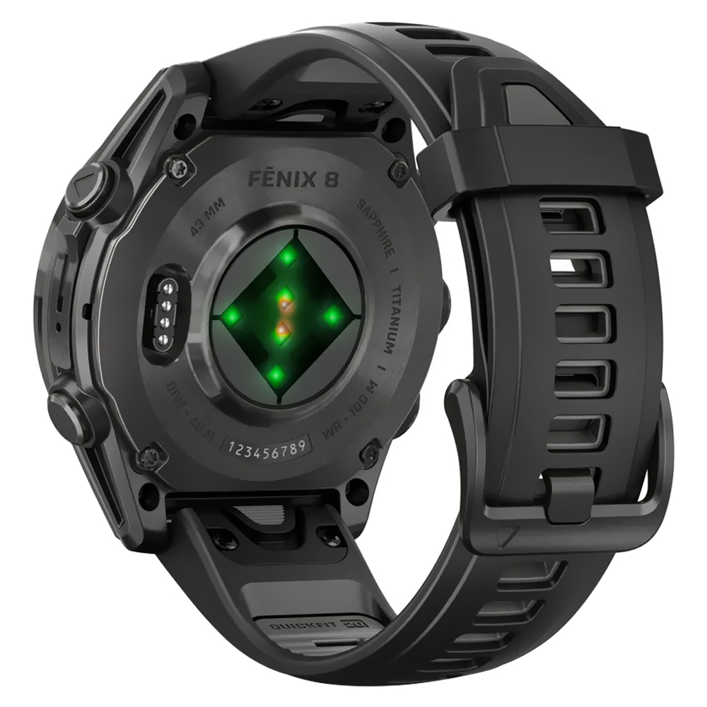 Relógio Smartwatch Garmin Fenix 8 Sapphire Carbon - Cinza / Titanium Preto (010-02903-20)