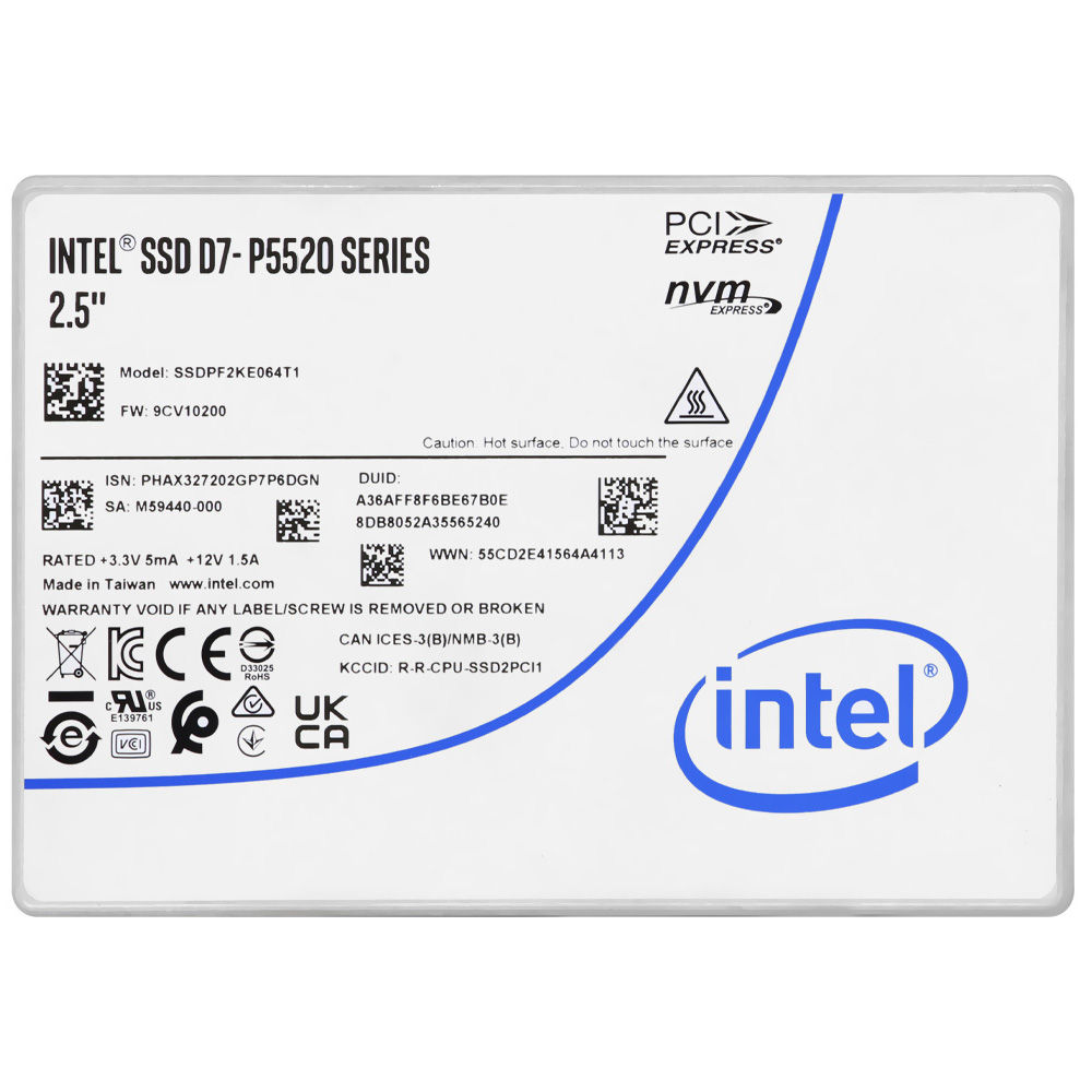 SSD Intel U.2 3.84TB D7-P5520 2.5" NVMe - SSDPF2KX038T1