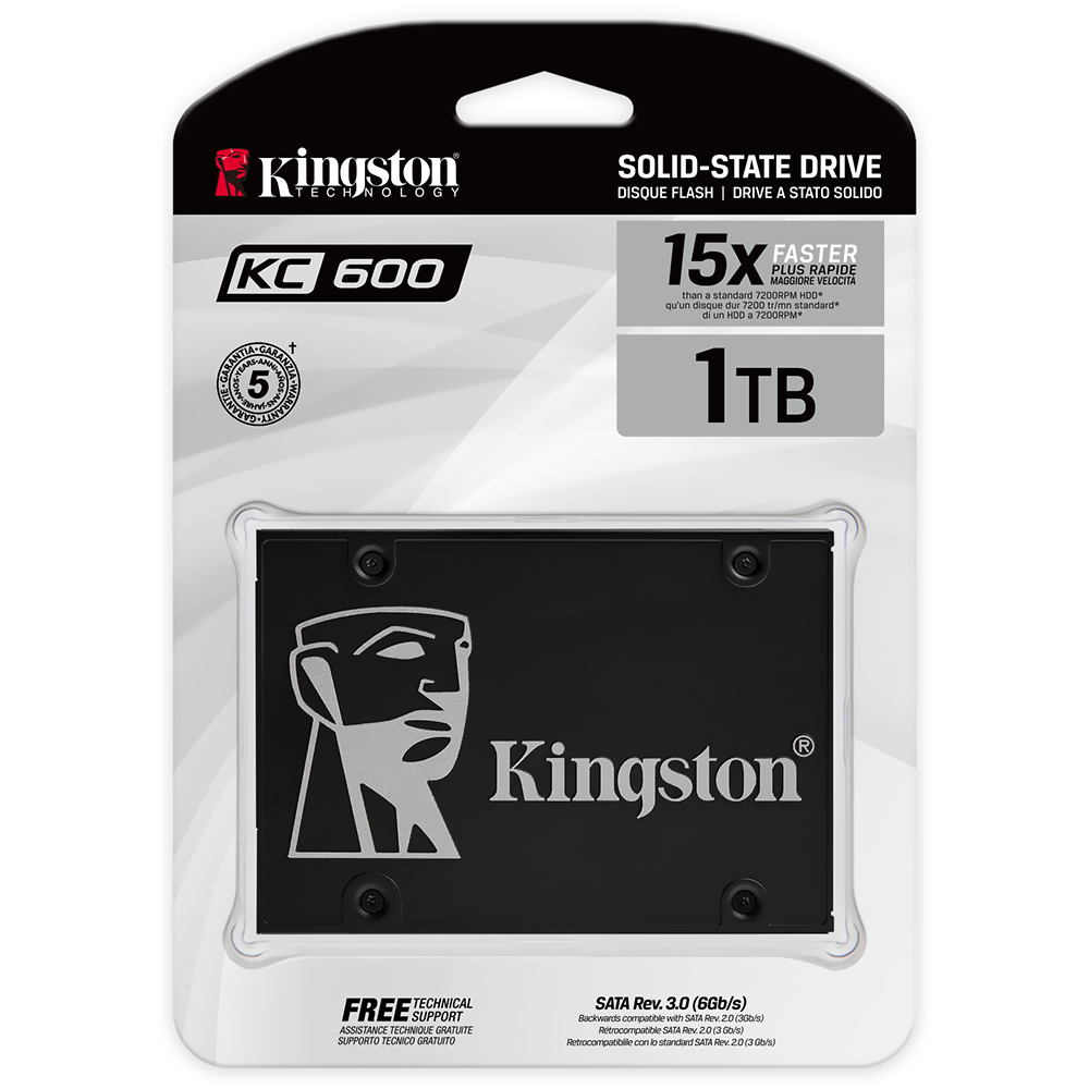 SSD Kingston 1TB KC600 2.5" SATA 3 - SKC600/1024G