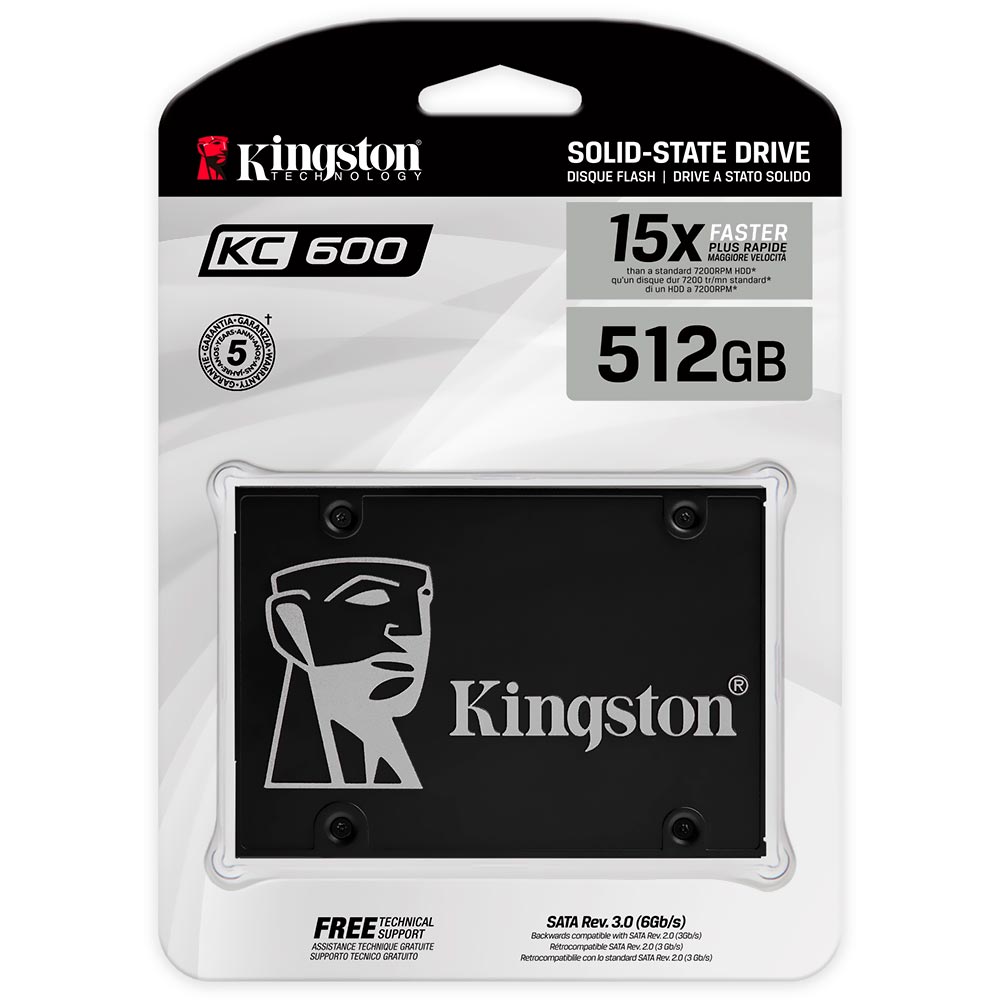 SSD Kingston 512GB KC600 2.5" SATA 3 - SKC600/512G