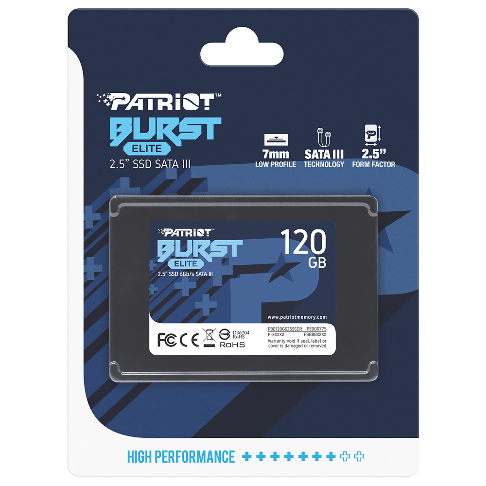 SSD Patriot 120GB Burst Elite 2.5" SATA 3 - PBE120GS25SSDR