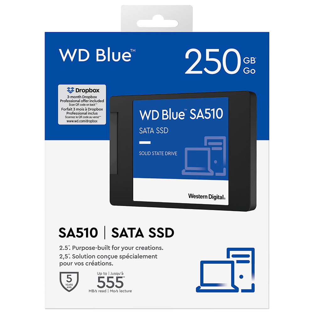 SSD Western Digital 250GB SA510 Blue 2.5" SATA 3 - WDS250G3B0A