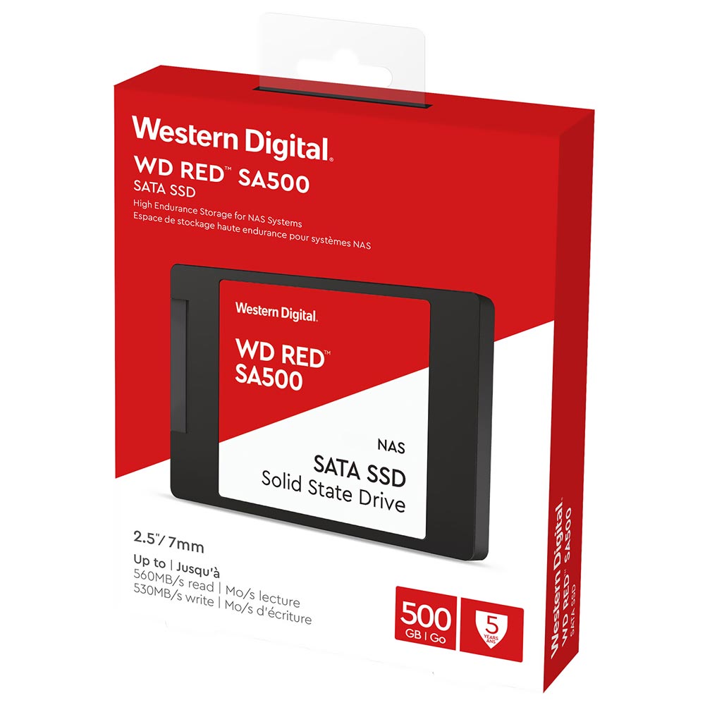 SSD Western Digital 500GB SA500 Red 2.5" SATA 3 - WDS500G1R0A 560MB/s