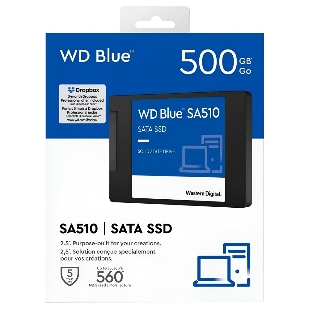 SSD Western Digital 500GB SA510 Blue 2.5" SATA 3 - WDS500G3B0A