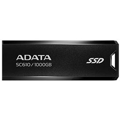 SSD EXT.  1TB ADATA SC610 PLUG & GO USB 3.2 PRETO SC610-1000G-CBK/RD 550/500 MB/s 