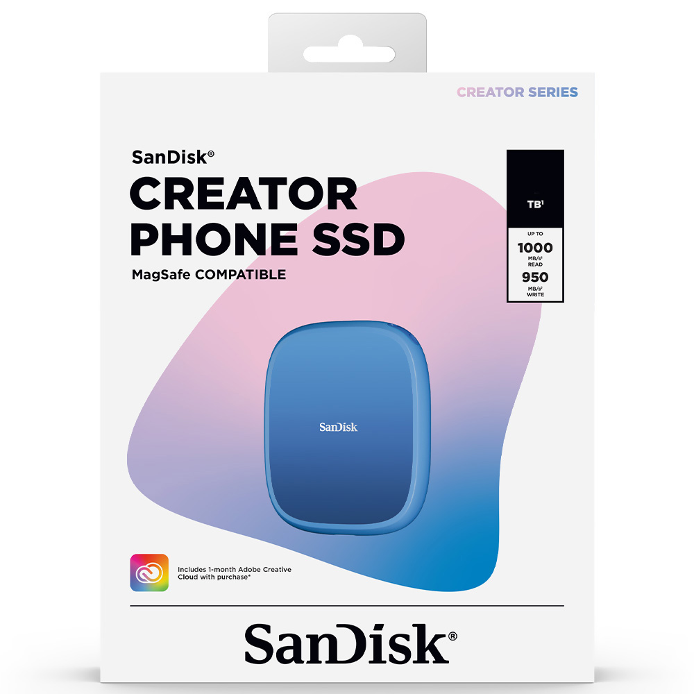 SSD EXT.  2TB SANDISK CREATOR PHONE TYPE-C 3.2 AZUL SDSSDE62C-2T00-G25 1000 MB/s 