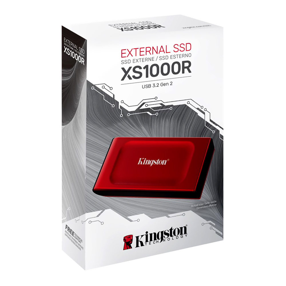 SSD Externo Kingston 1TB Portátil XS1000R - Vermelho (SXS1000R/1000G)