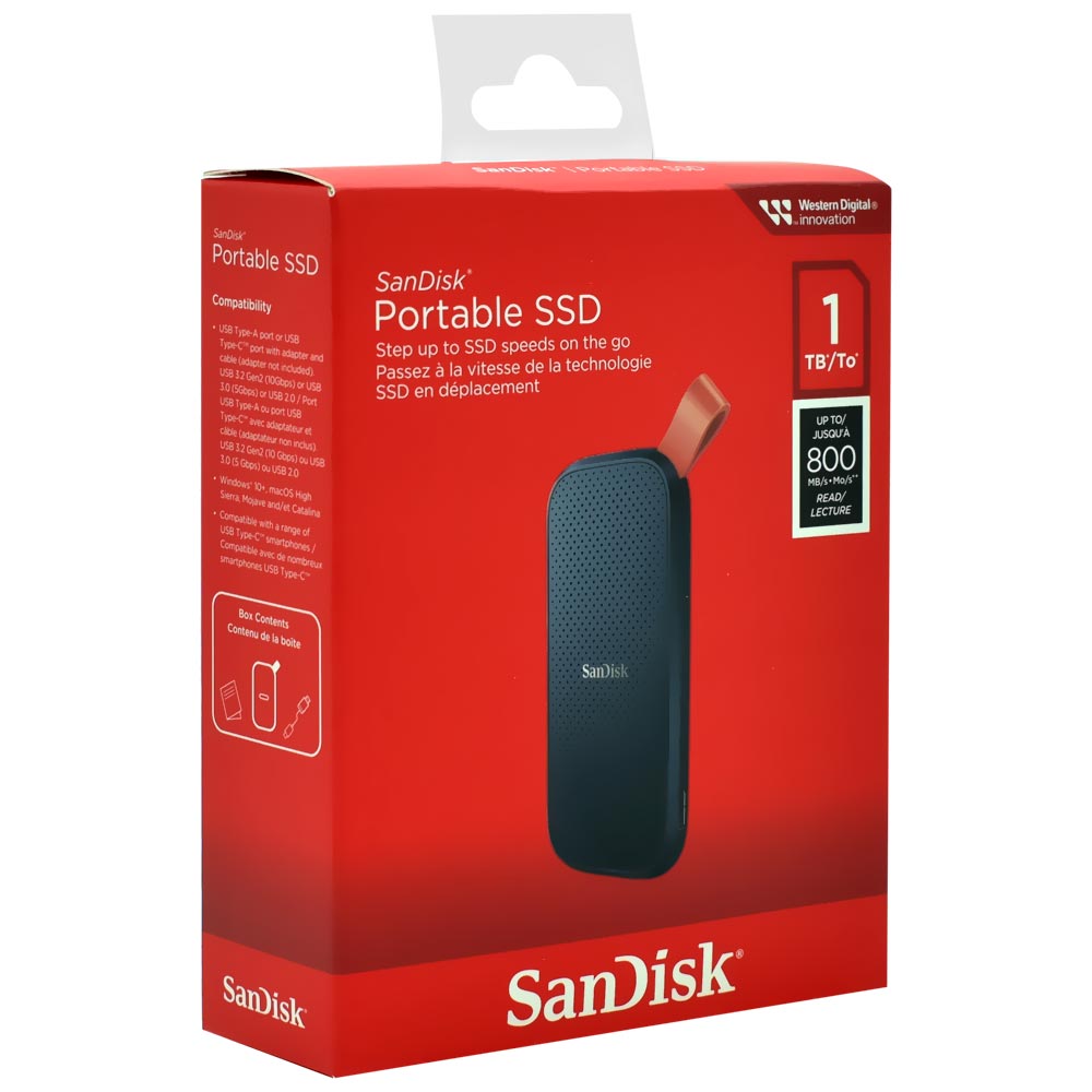 SSD Externo SanDisk 1TB Portátil - Preto (SDSSDE30-1T00-G26)