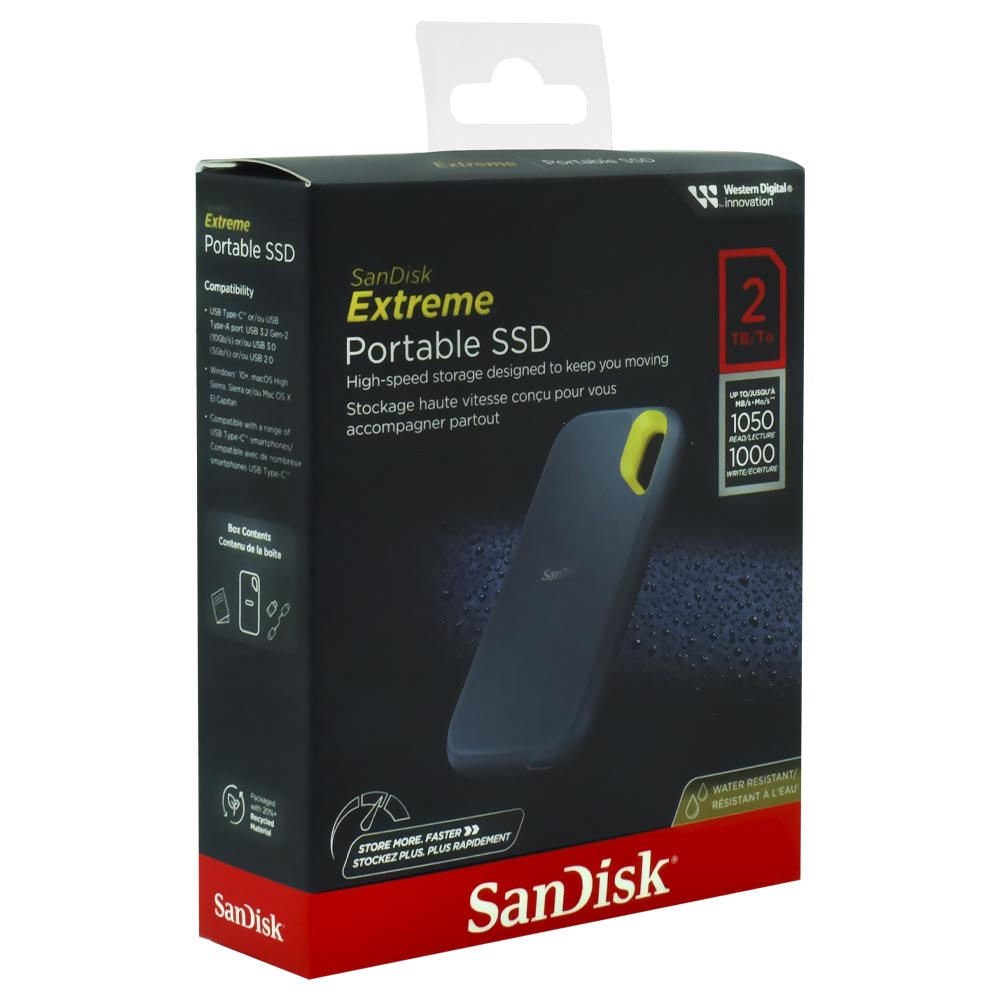 SSD Externo SanDisk 2TB Portátil Extreme - Verde (SDSSDE61-2T00-G25M)