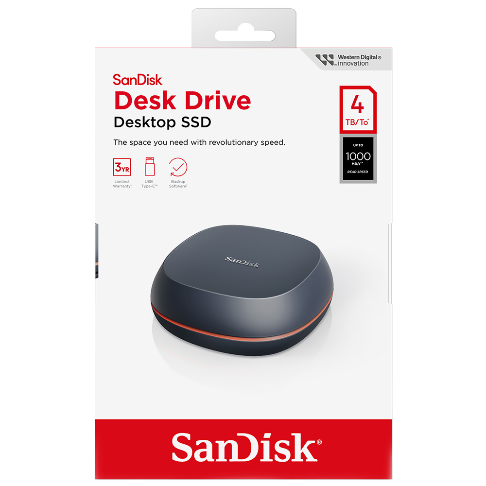 SSD Externo SanDisk 4TB Desk Drive - Preto (SDSSDT40-4T00-NA25)