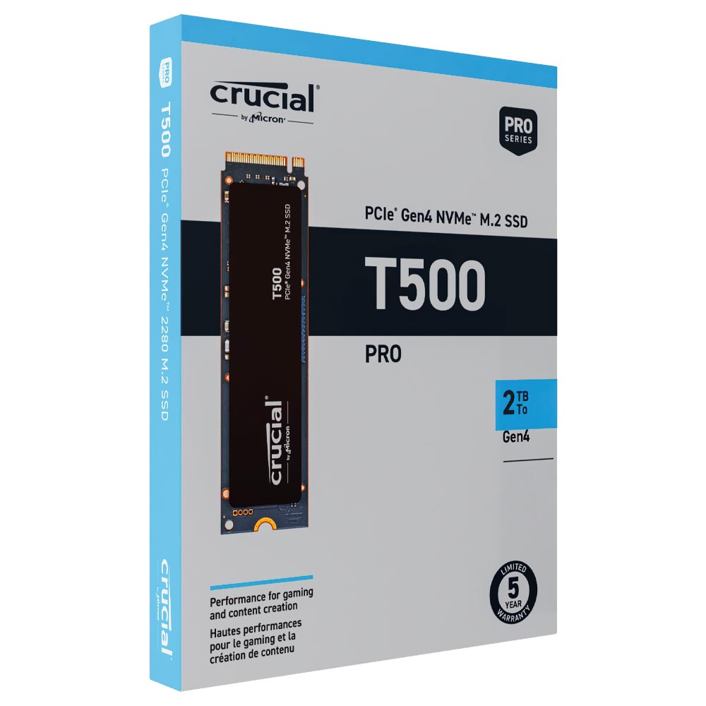 SSD Crucial M.2 2TB T500 Pro NVMe - CT2000T500SSD8
