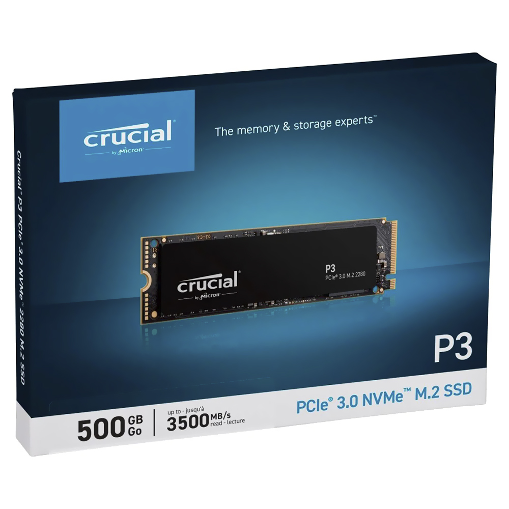 SSD Crucial M.2 500GB P3 NVMe - CT500P3SSD8