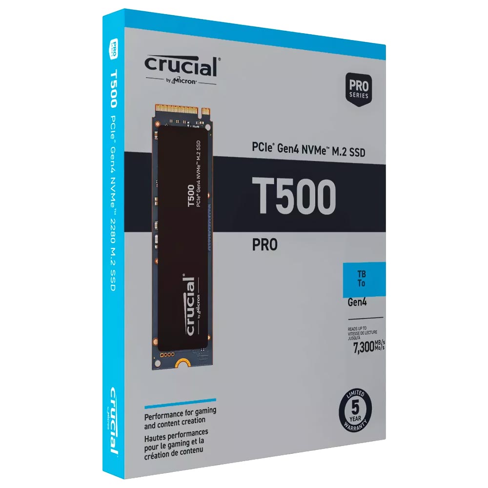 SSD Crucial M.2 500GB T500 Pro NVMe - CT500T500SSD8