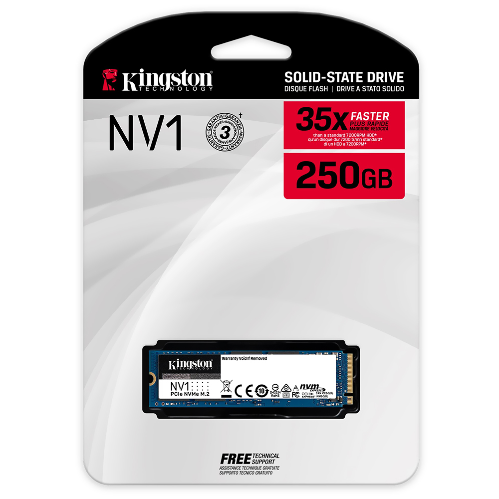 SSD Kingston M.2 250GB NV1 NVMe - SNVS/250G 