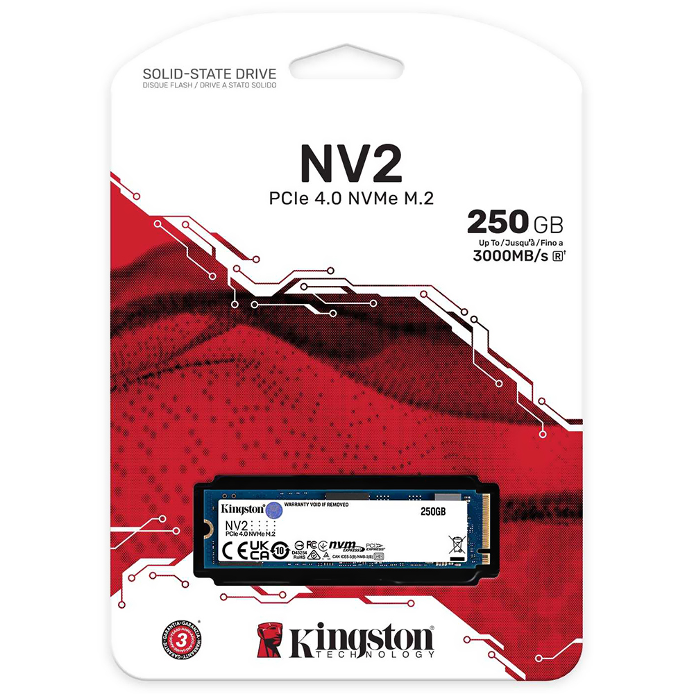 SSD Kingston M.2 250GB NV2 NVMe - SNV2S/250G