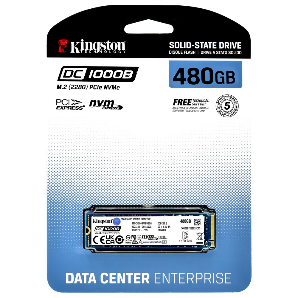 SSD Kingston M.2 480GB DC1000B NVMe - SEDC1000BM8/480G (Server)