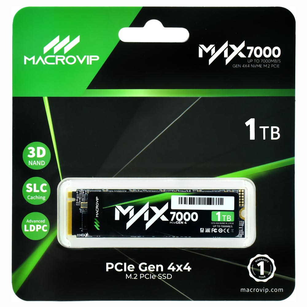 SSD Macrovip M.2 1TB MAX7000 NVMe - MVDMAX7/1TB