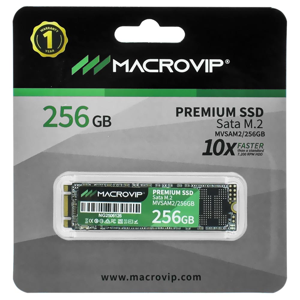 SSD Macrovip M.2 256GB SATA 3 - MVSAM2/256GB