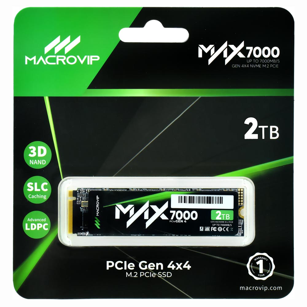 SSD Macrovip M.2 2TB MAX7000 NVMe - MVDMAX7/2TB