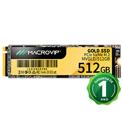 SSD Macrovip M.2 512GB Gold NVMe - MVGLD/512GB
