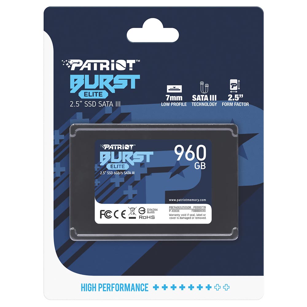 SSD Patriot 960GB Burst Elite 2.5" SATA 3 - PBE960GS25SSDR