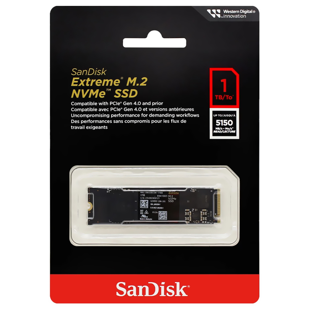 SSD SanDisk M.2 1TB Extreme NVMe - SDSSDX3N-1T00-G26