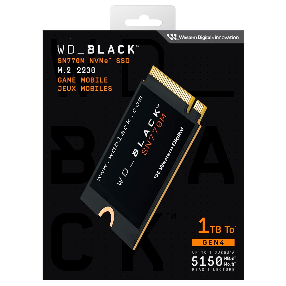 SSD Western Digital M.2 2230 1TB Black SN770M Mini NVMe - WDS100T3X0G-00CHY0
