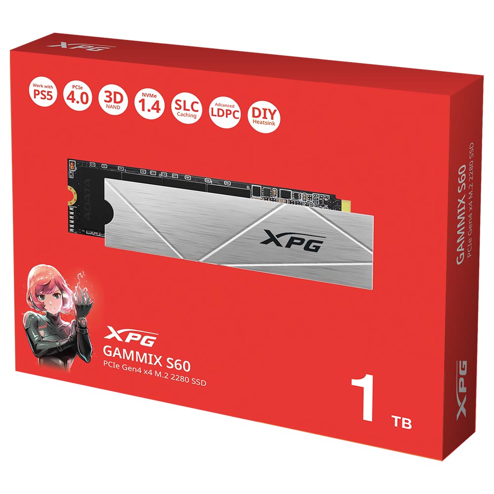 SSD ADATA M.2 1TB XPG Gammix S60 NVMe - AGAMMIXS60-1TC-CS