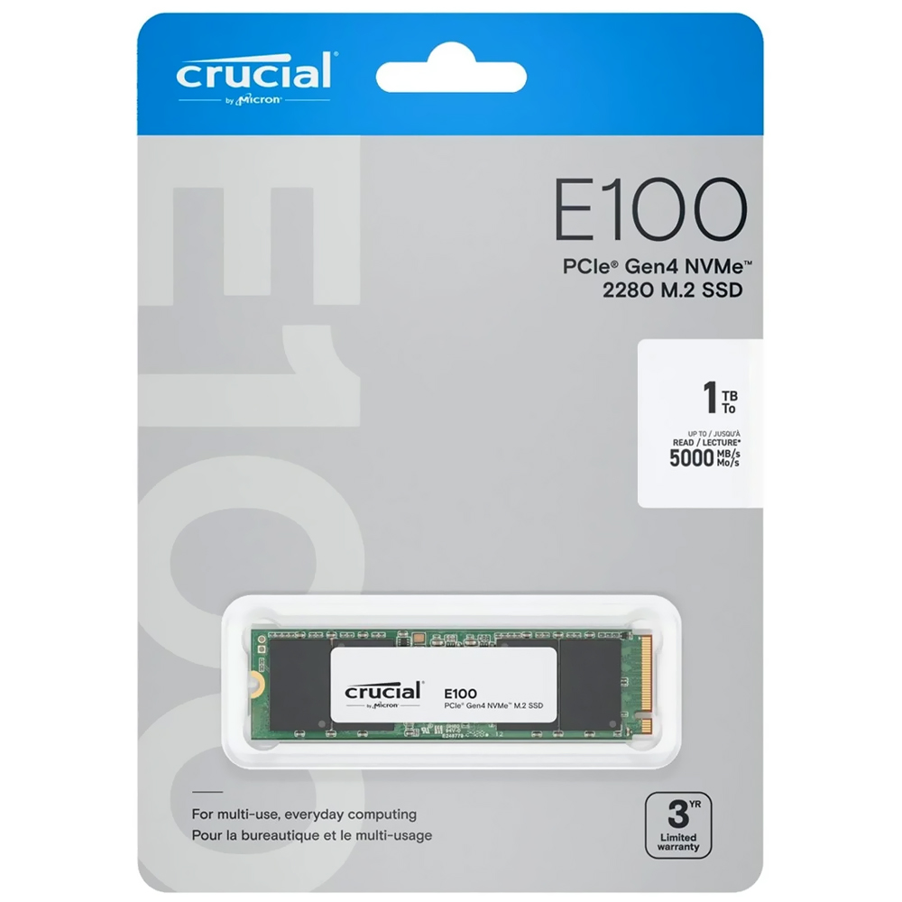 SSD Crucial M.2 1TB E100 NVMe - CT1000E100SSD8C