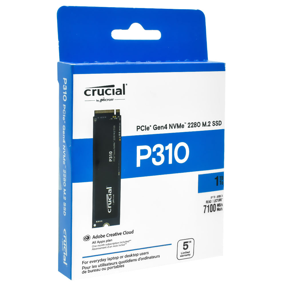 SSD Crucial M.2 1TB P310 NVMe - CT1000P310SSD8 no Paraguai - Visão