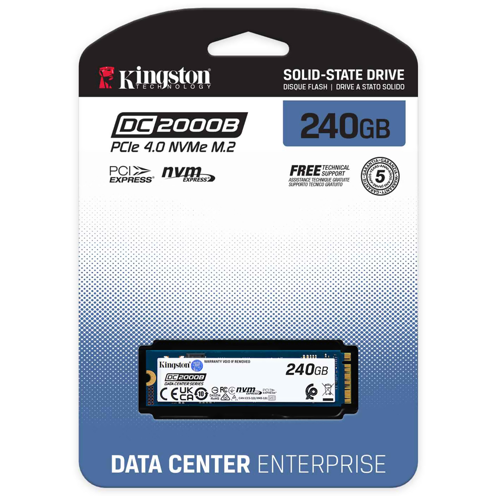 SSD Kingston M.2 240GB DC 2000B NVMe - SEDC2000BM8/240G