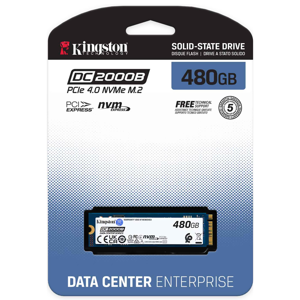 SSD Kingston M.2 480GB DC 2000B NVMe - SEDC2000BM8/480G