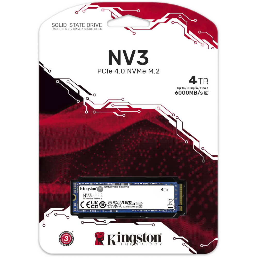 SSD Kingston M.2 4TB NV3 NVMe - SNV3S/4000G